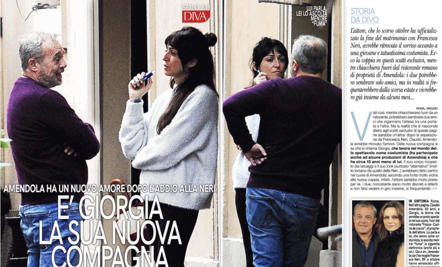 Roma, Claudio Amendola paparazzato con la sua Giorgia… claudio amendola roma