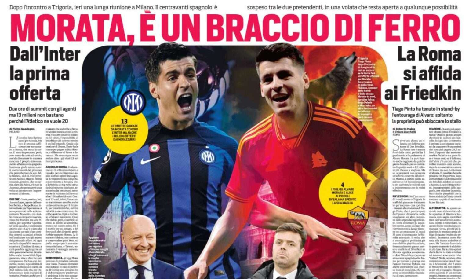 calciomercato inter roma morata