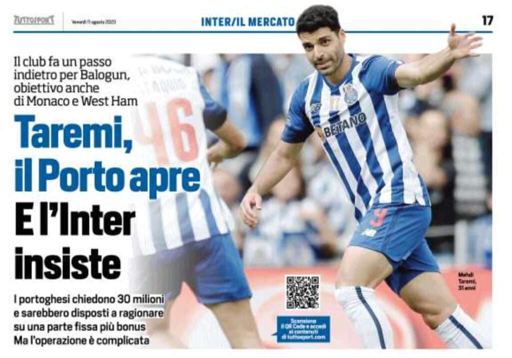 Calciomercato Inter, Inzaghi ha fretta e da comprare non resta che Taremi calciomercato inter tuttosport taremi