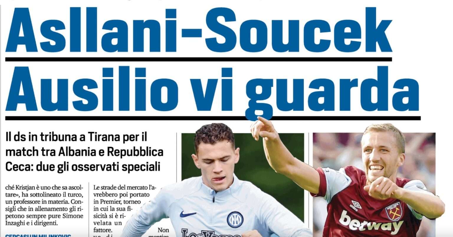 Calciomercato Inter, Asllani contro Soucek: e Ausilio osserva… calciomercato inter soucek ausilio asllani