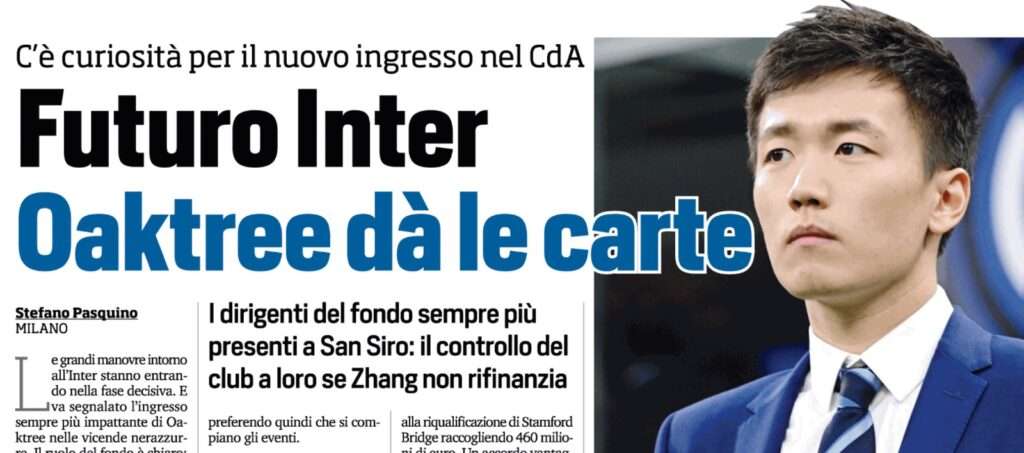 cessione inter zhang oaktree