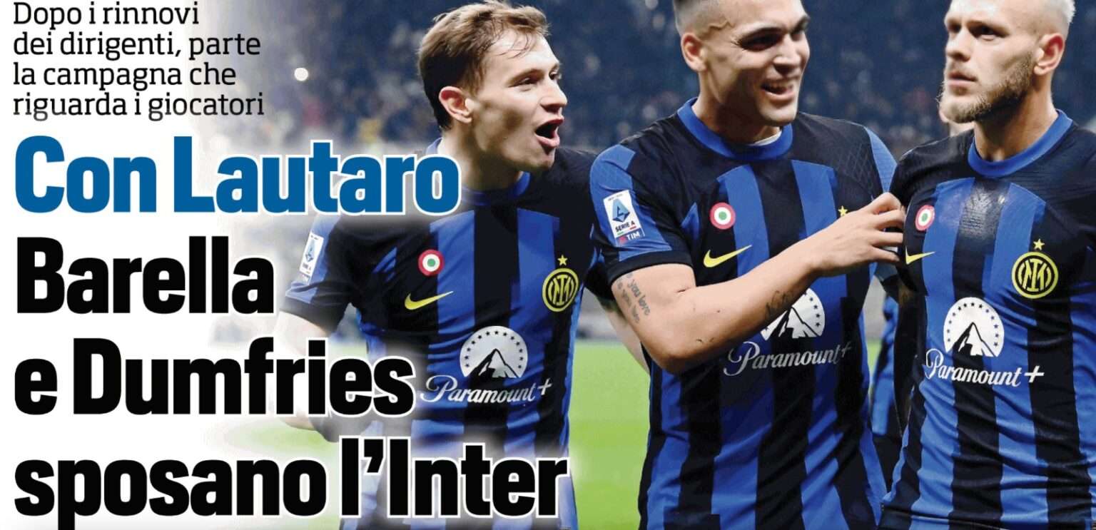Calciomercato Inter Marotta Rinnovi barella dumfries lautaro