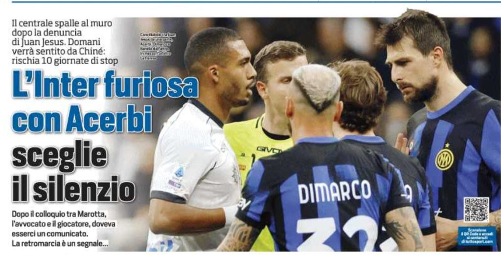 Inter, Francesco Acerbi verso una maxi squalifica. Ecco quanto rischia