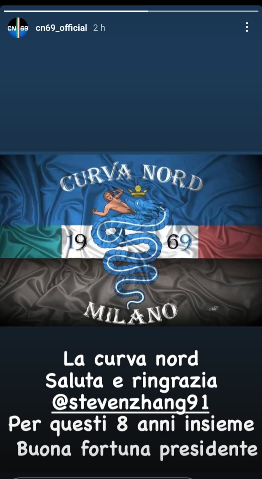 Curva Nord Inter Steven Zhang