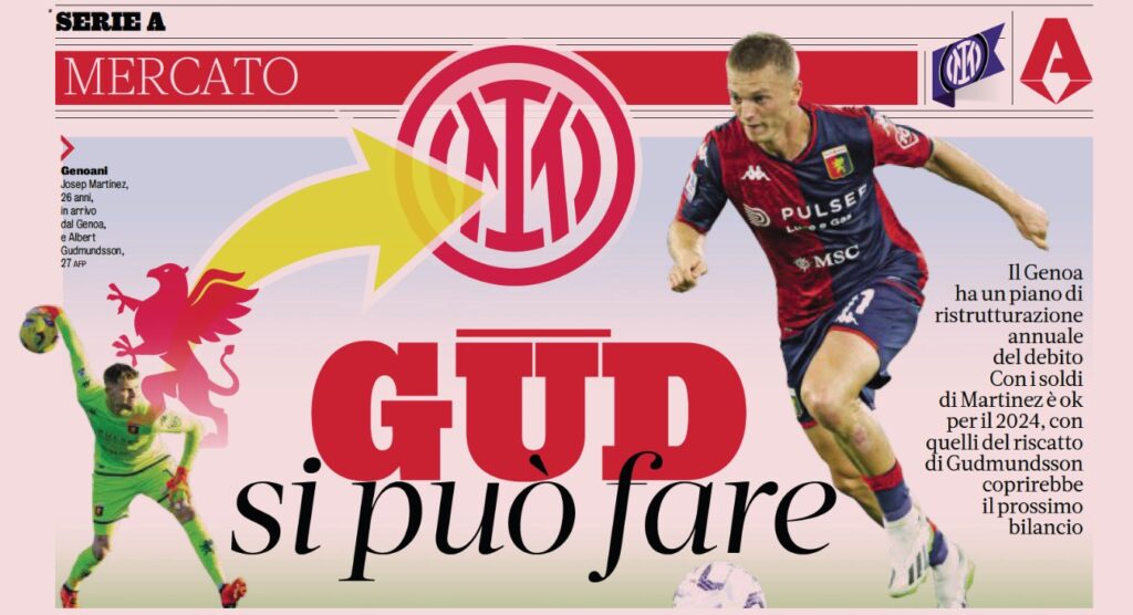 calciomercato inter gudmundsson gazzetta