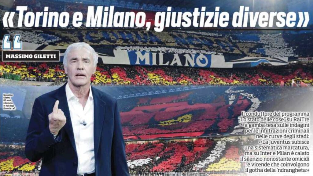 Inter, inchiesta ultras, Massimo Giletti: perché la Juventus è stata trattata diversamente? inter ultras giletti juventus