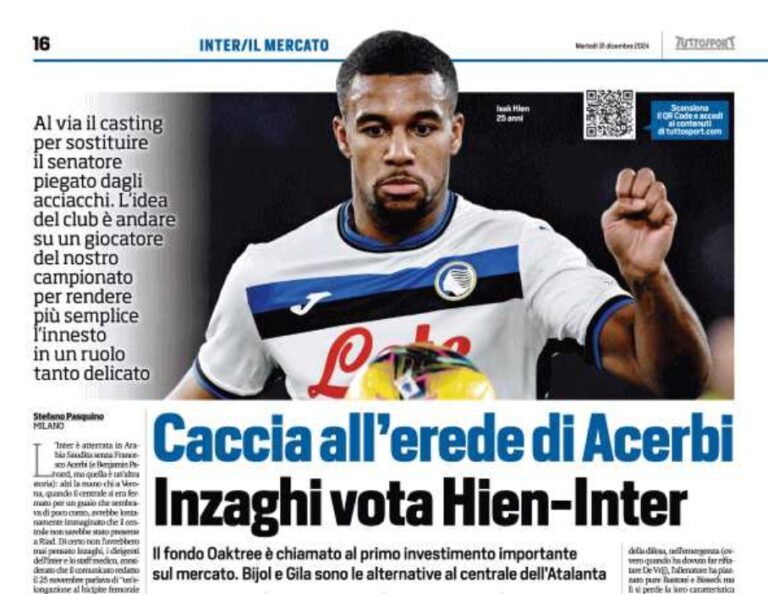 Calciomercato Inter, Simone Inzaghi vuole Isak Hien: il piano per convincere l’Atalanta